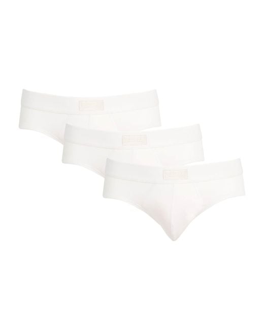 Skims White Stretch-Cotton Briefs for men