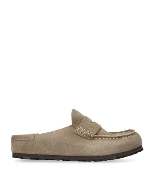 Birkenstock Brown Suede Naples Wrapped Clogs