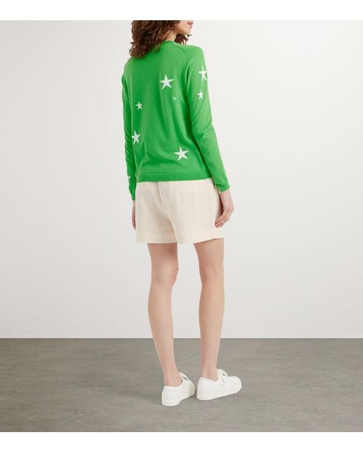 Chinti & Parker Green Cotton Star Pattern Sweater
