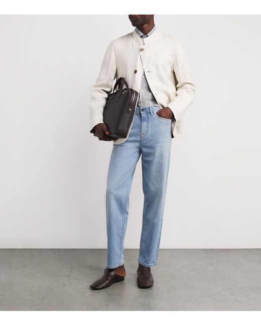 Brioni Blue Merano Straight Jeans for men