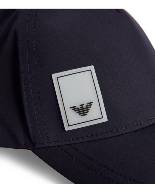 Emporio Armani Blue Logo-patch Baseball Cap for men