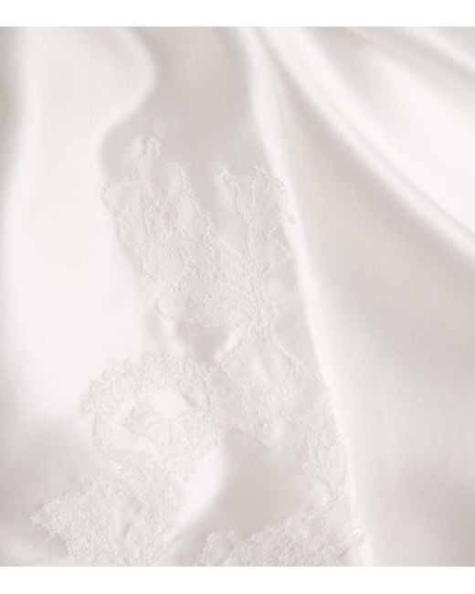 Torlowei White Silk Maxi Kimono Robe