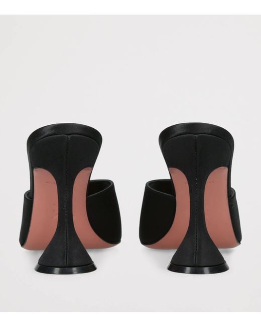 AMINA MUADDI Black Satin Lupita Heeled Mules 95