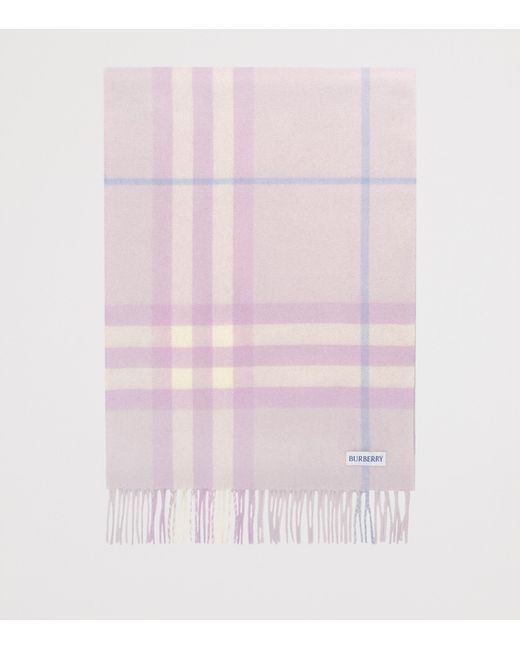 Burberry Pink Cashmere Check Scarf