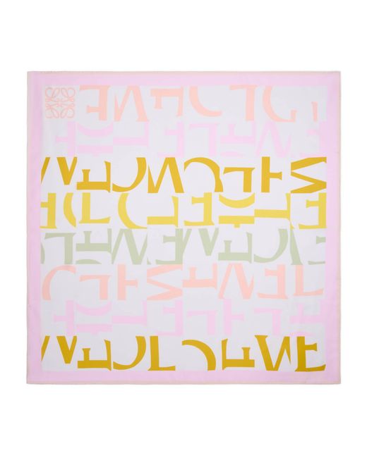Loewe Pink Silk Double-Face Scarf