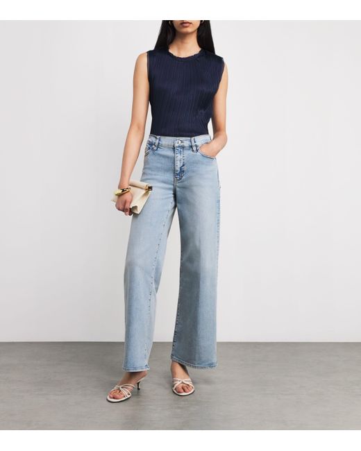 FRAME Blue Le Slim Palazzo Wide-Leg Jeans