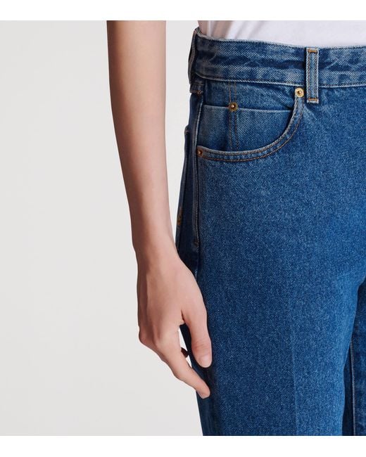 Balmain Blue Elongated Straight Jeans