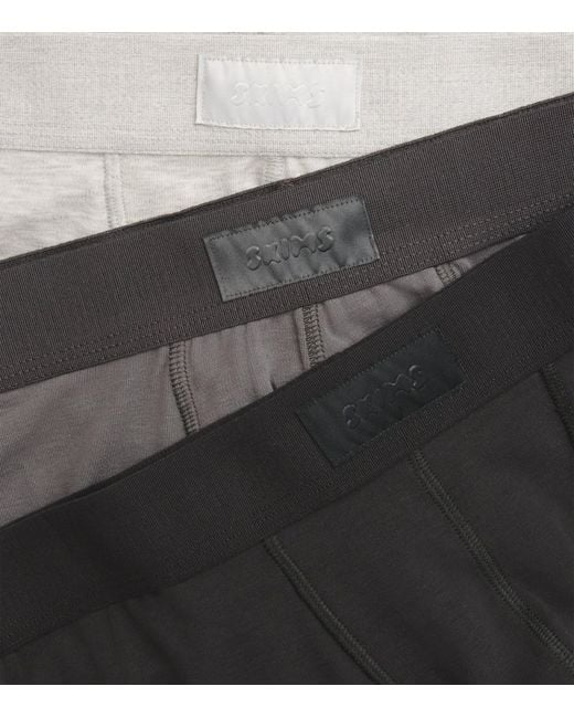 Skims Gray Stretch-Cotton Boxers for men