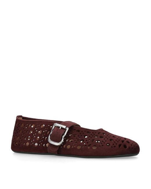 Alaïa Brown Suede Vienne Ballet Flats
