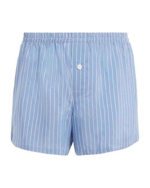 Zimmerli of Switzerland Blue Stripe Boxer Shorts for men