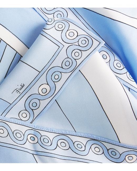 Emilio Pucci Blue Silk Iride Top