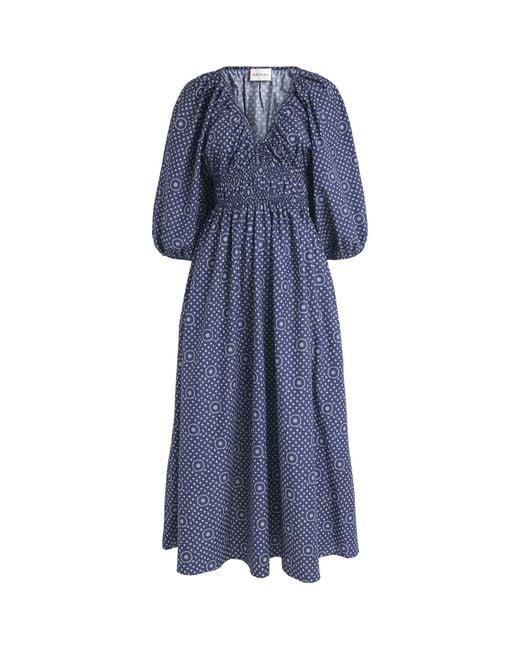 Matteau Blue Organic Cotton Paisley Maxi Dress