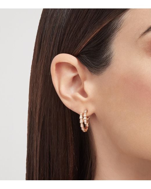 BVLGARI Metallic And Diamond Serpenti Viper Earrings