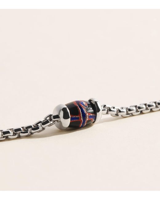 Tateossian Natural Rhodium-Plated French Cross Chain Bracelet for men