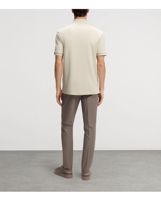 Boss White X Aston Martin Cotton-Wool Polo Shirt for men