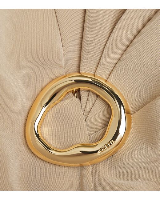 Joseph Natural Satin Gathered Joya Maxi Dress
