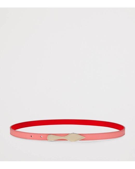 Christian Louboutin Red Bettina Leather Reversible Belt