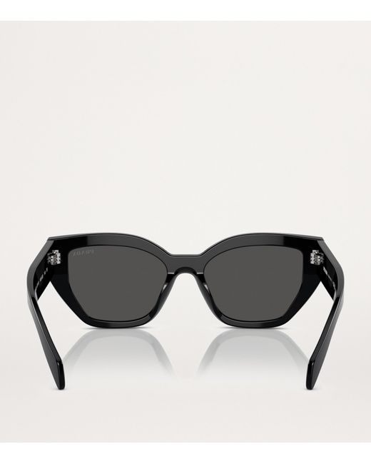 Prada Black Acetate Geometric Sunglasses