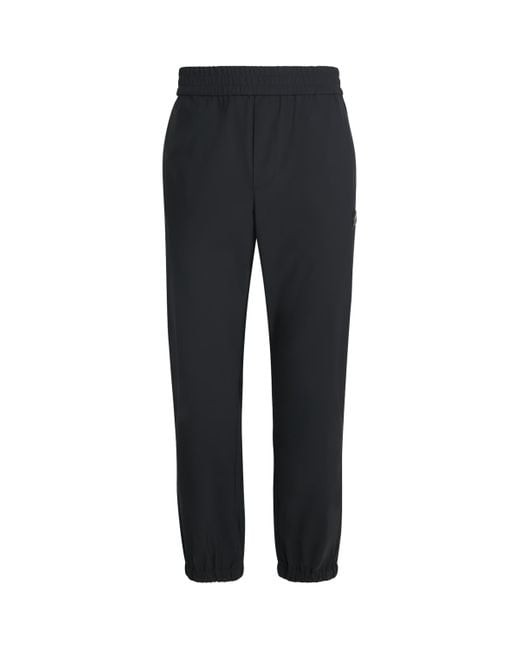 Moose Knuckles Black Cuffed Logo Trackpants for men