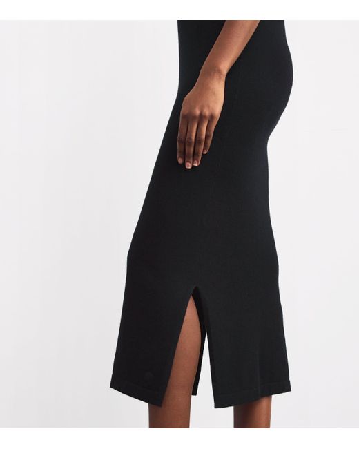 Harrods Black Cashmere Sleeveless Midi Dress