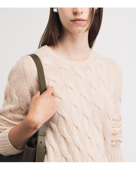 Johnstons Natural Cashmere Cable-Knit Sweater