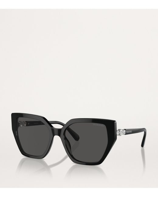 Swarovski Black Acetate Sk6016 Sunglasses