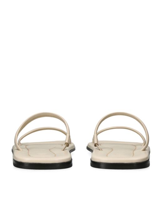 Totême Leather The City Slides in White | Lyst