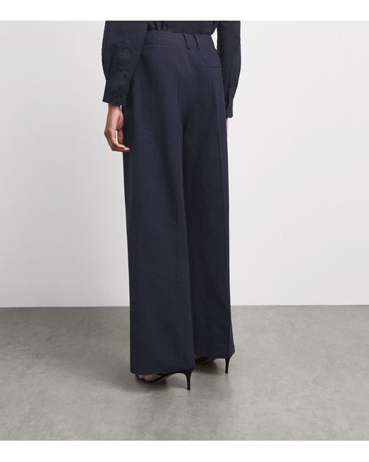 With Nothing Underneath Blue Seersucker Rampling Trousers