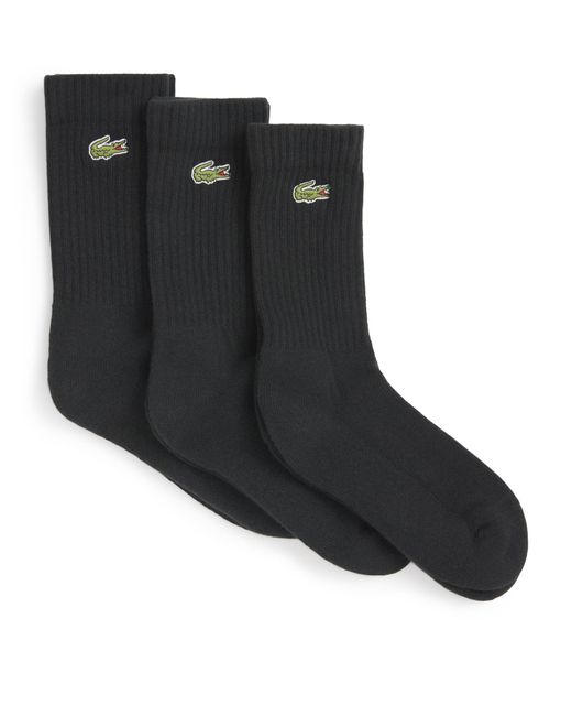 Lacoste Black Cotton-Blend Logo Socks for men
