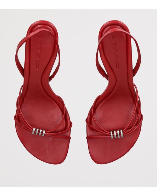 Christopher Esber Red Leather Giro Slingback Sandals 90