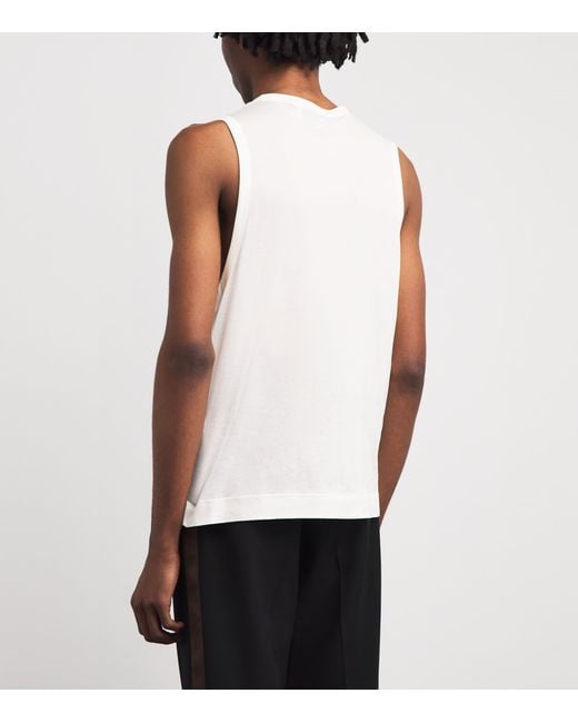 AMI White Cotton Ami De Coeur Tank Top for men