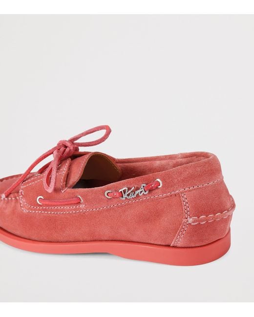 Kurt Geiger Red Suede Boat Shoes