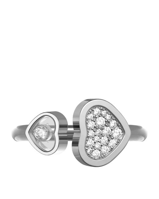 Chopard Metallic And Diamond Happy Hearts Ring