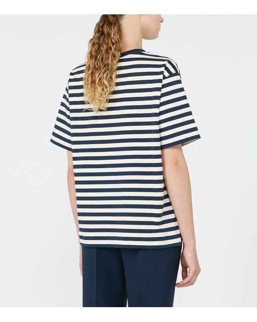 Weekend by Maxmara Blue Cotton Stripe T-Shirt