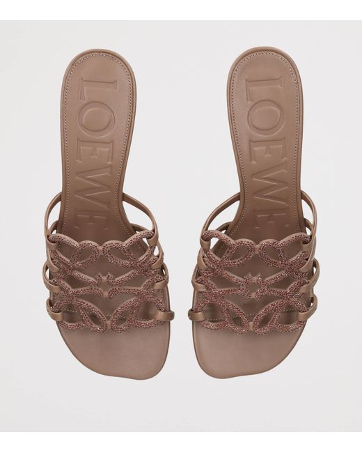 Loewe Brown Suede Petal Anagram Heeled Mules 45