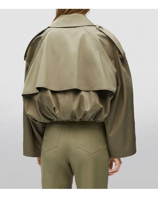 Loewe Green Cotton-blend Trench Bomber Jacket