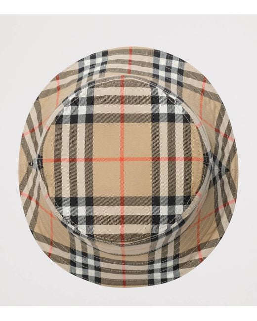 Burberry Natural Cotton Check Bucket Hat