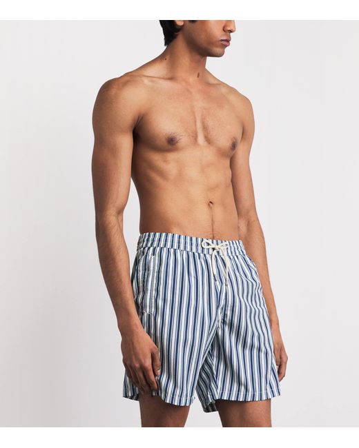 Jacob Cohen Blue Stripe Swim Shorts for men