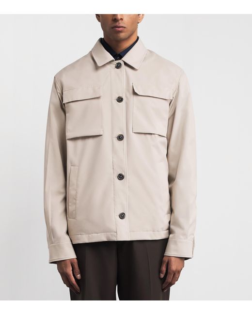 Paul & Shark Natural Reversible Cashmere-Technical Overshirt for men