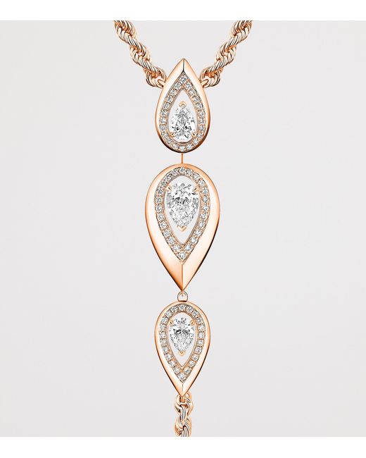Messika Metallic Fiery Diamond And Tie Necklace