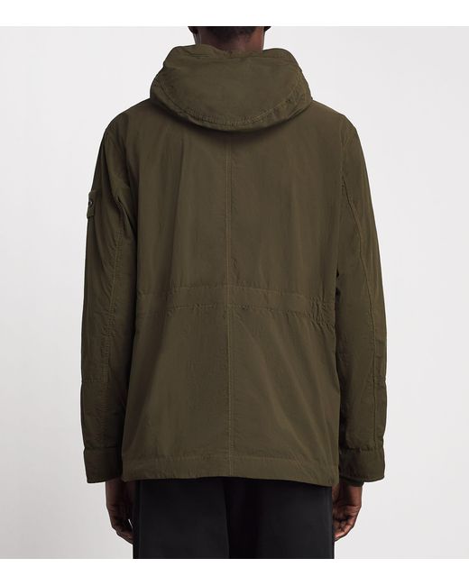 Stone Island Green Nylon Hooded Jacket for men