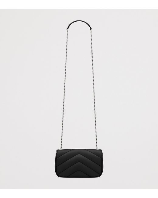 Saint Laurent White Mini Matelassé Loulou Shoulder Bag