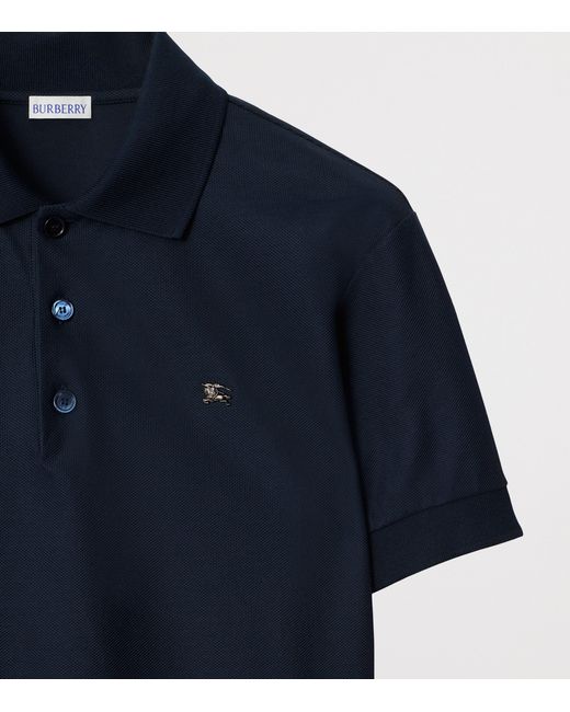 Burberry Blue Short-Sleeve Polo Shirt for men