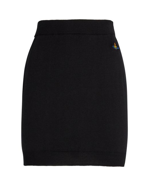 Vivienne Westwood Black Cotton Logo Bea Mini Skirt