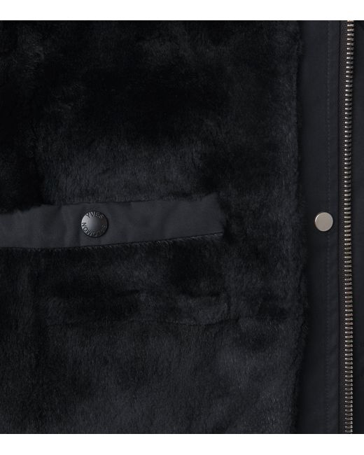 Yves Salomon Black Waterproof Fur-Trim Parka Coat