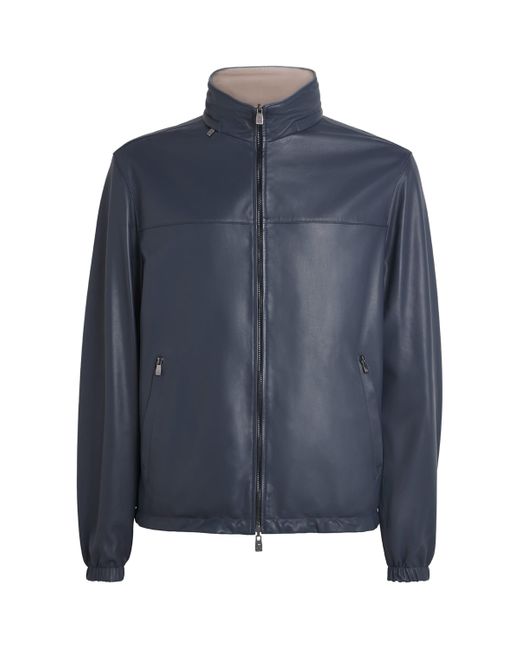 Corneliani Blue Lambskin Reversible Jacket for men