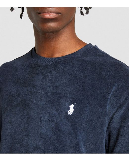 Polo Ralph Lauren Blue Terry Towelling Logo T-shirt for men