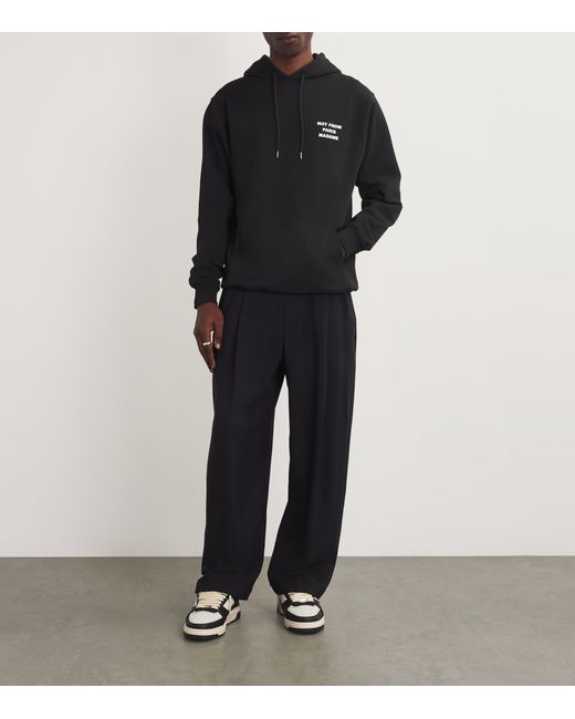 Drole de Monsieur Black Cotton Slogan Hoodie for men