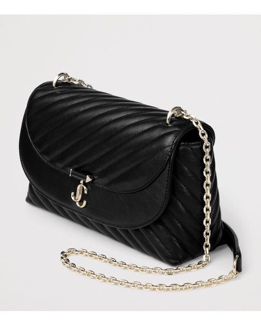 Jimmy Choo Black Medium Leather Curve Cross-Body Bag