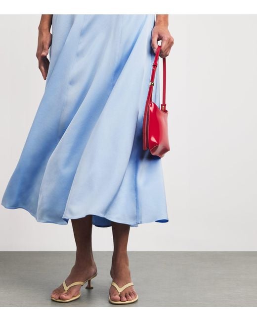 Maje Blue Open-Back Maxi Dress